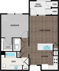 A1 - One Bedroom / One Bath - 700 Sq. Ft.*